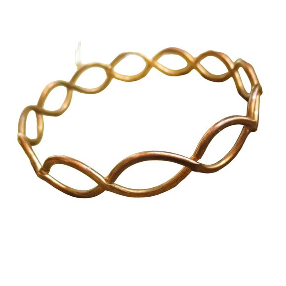 Vintage 70's Handcrafted Open-Loop Copper Bangle Bracelet 2.5" Hippy - Picture 2 of 4
